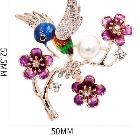 Hummingbird on Flowering Branch Brooch!! - Picture 6 of 7